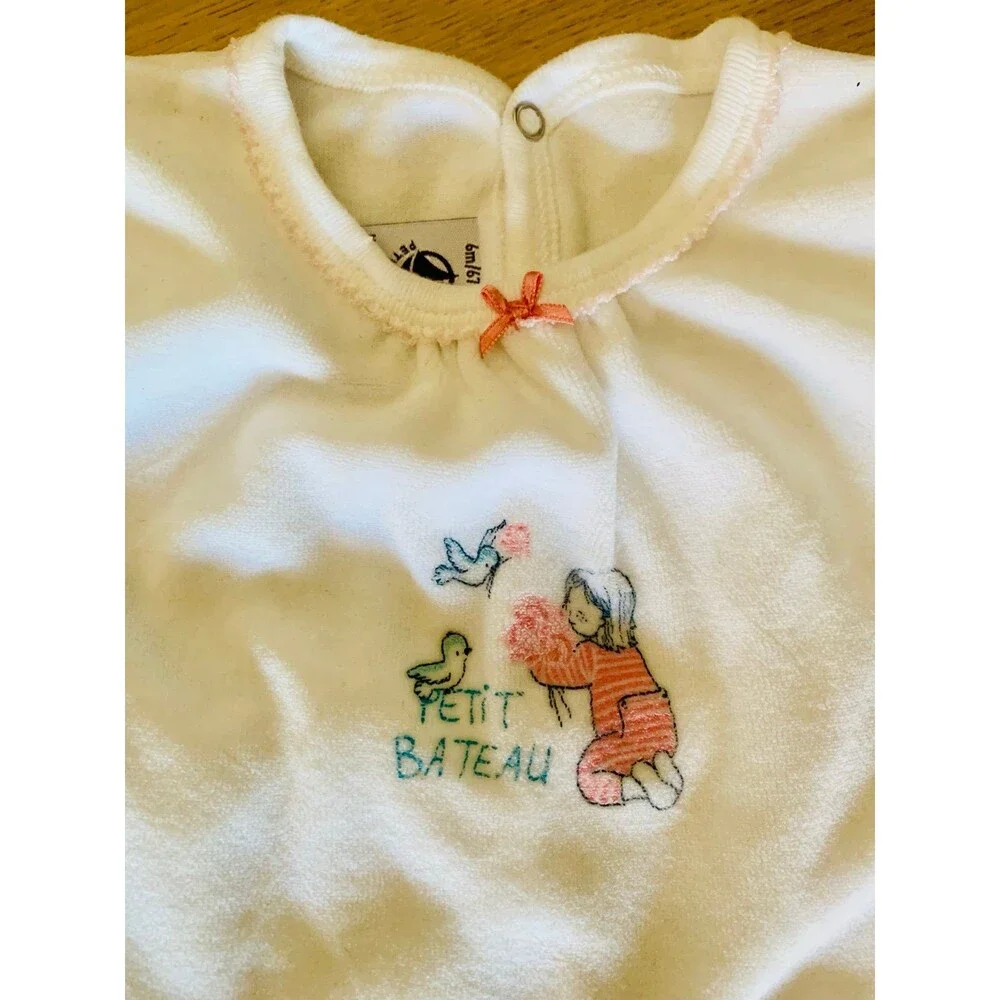 Velvet Pajama footie PETIT BATEAU like new 6M